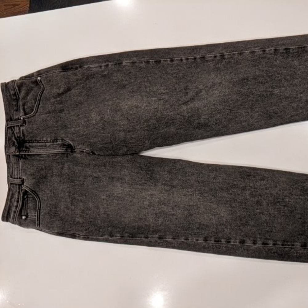 Universal Standard Donna High Rise Curve Straight Leg Jeans 32in stonewash black